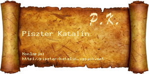 Piszter Katalin névjegykártya